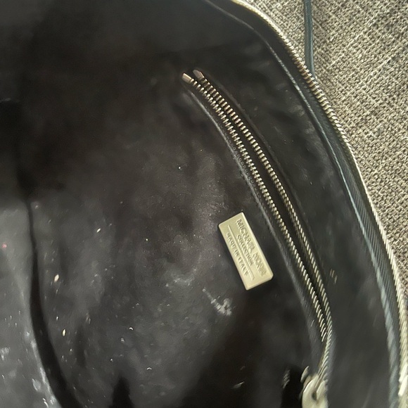 Michael Kors Collection Sedona Crescent Italian Leather Black Purse - Picture 8 of 16